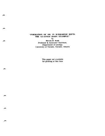Formation of Oil in Submarine Rifts: the Guaymas Basin Example Page 1