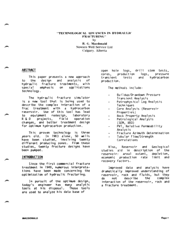 Technological Advances in Hydraulic Fracturing Page 1