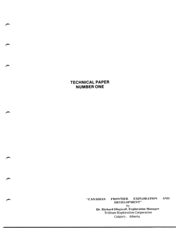 Canadian Frontier Exploration and Development Page 1
