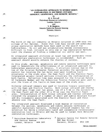 Integration of Geology Geophysics and Remote Sensing in Ontario Page 1