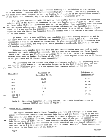 Oil Shale Potential of the Devonian Black Shales of Southwestern Ontario and James Bay Lowlands Page 5