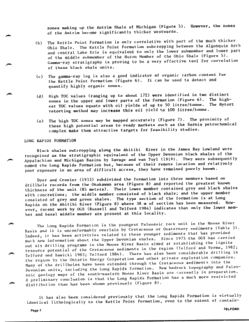 Oil Shale Potential of the Devonian Black Shales of Southwestern Ontario and James Bay Lowlands Page 7