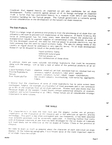 Energy From Oil Shale - An Integrated Approach to Oil Shale Utilization and Development Page 4