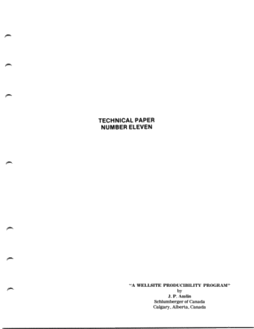 A Wellsite Producibility Program Page 1