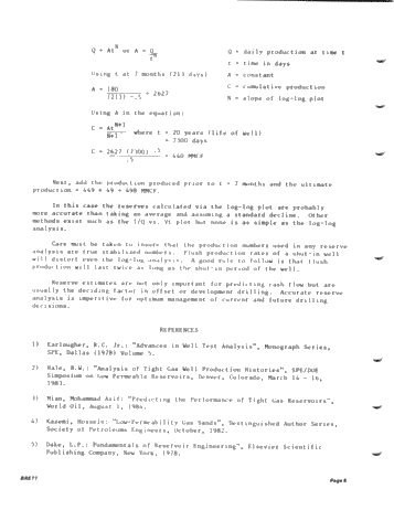 Reserve Analysis of Tight Gas Formations Page 6