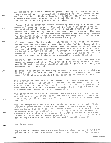 Enhanced Oil Recovery Considerations for Ontario Reservoirs Page 5