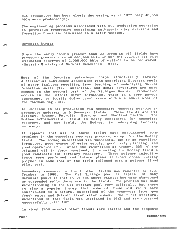 Enhanced Oil Recovery Considerations for Ontario Reservoirs Page 7