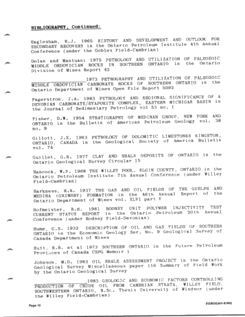 Enhanced Oil Recovery Considerations for Ontario Reservoirs Page 15