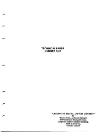 Lending to the Oil and Gas Industry Page 1
