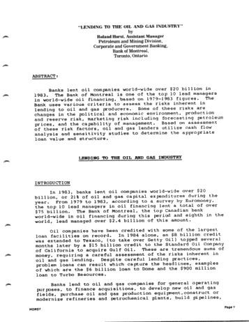 Lending to the Oil and Gas Industry Page 1