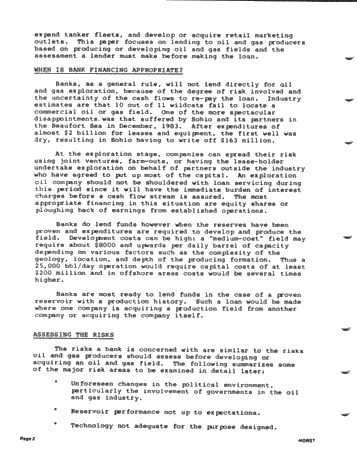 Lending to the Oil and Gas Industry Page 2