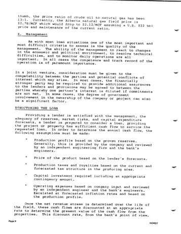 Lending to the Oil and Gas Industry Page 6