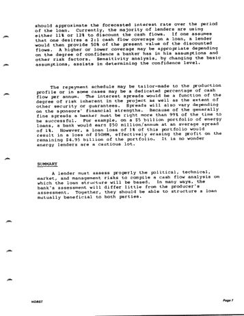Lending to the Oil and Gas Industry Page 7