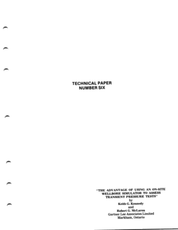 The Advantage of Using an On-Site Wellbore Stimulator to Assess Transient Pressure Tests Page 1