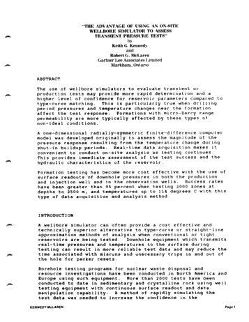 The Advantage of Using an On-Site Wellbore Stimulator to Assess Transient Pressure Tests Page 1