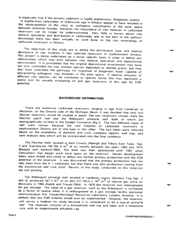 Clay Mineralogy of Two Selected Silurian Carbonate Reservoirs in Southwestern Ontario Page 2