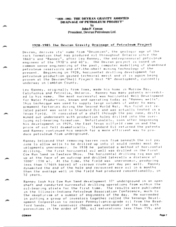 1928 - 1985 The Devran Gravity Assisted Drainage of Petroleum Project Page 1