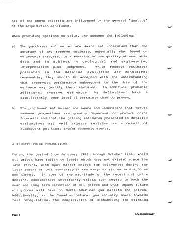Valuing Petroleum Assets Under Current Market Conditions Page 4