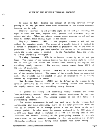 Voluntary Pooling in the Appalachian Basin - an Effect of Pooling on the Revenue Interest Page 7
