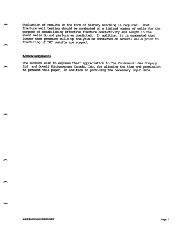 Hydraulic Stimulation Techniques in the Silurian Gas Sands of Lake Erie, Ontario Page 7