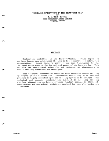 Drilling Operations in the Beaufort Sea Page 1
