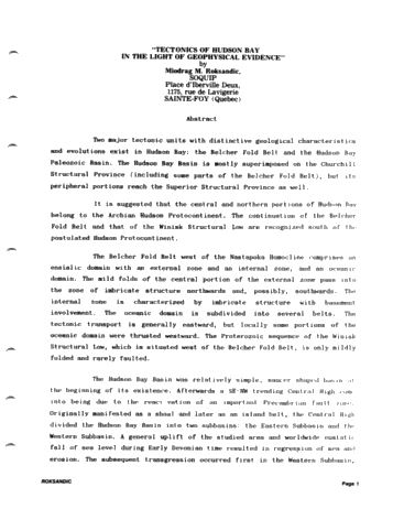 Tectonics of Hudson Bay in the Light of Geophysical Evidence Page 1