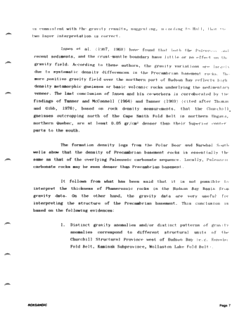Tectonics of Hudson Bay in the Light of Geophysical Evidence Page 7