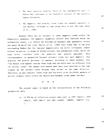 Tectonics of Hudson Bay in the Light of Geophysical Evidence Page 8