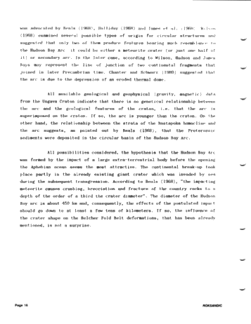 Tectonics of Hudson Bay in the Light of Geophysical Evidence Page 16