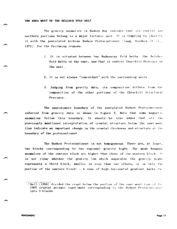 Tectonics of Hudson Bay in the Light of Geophysical Evidence Page 17