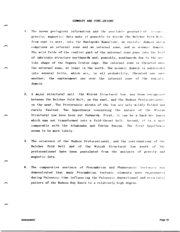 Tectonics of Hudson Bay in the Light of Geophysical Evidence Page 25