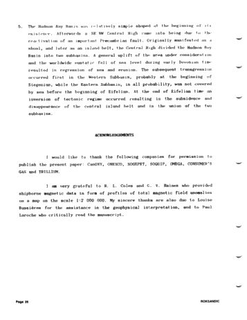 Tectonics of Hudson Bay in the Light of Geophysical Evidence Page 26