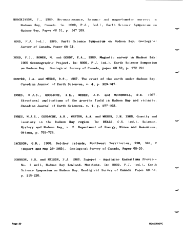 Tectonics of Hudson Bay in the Light of Geophysical Evidence Page 30