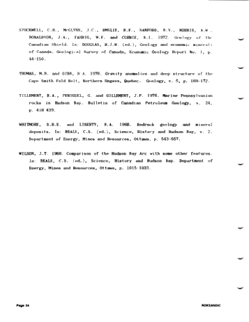 Tectonics of Hudson Bay in the Light of Geophysical Evidence Page 34