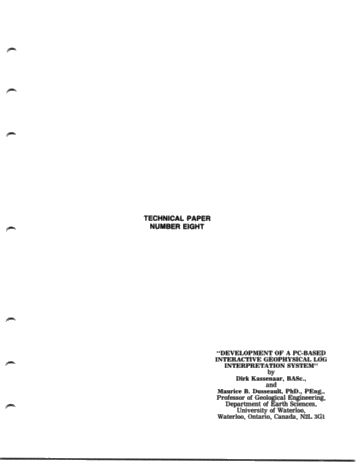 Development of PC - Based Interactive Geophysical Log Interpretation System Page 1