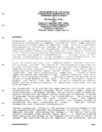 Development of PC - Based Interactive Geophysical Log Interpretation System Page 1