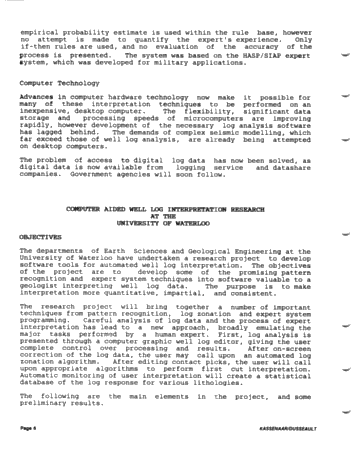 Development of PC - Based Interactive Geophysical Log Interpretation System Page 6