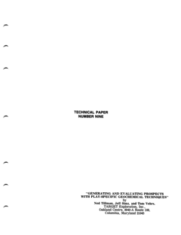Generating and Evaluating Prospects With Play-Specific Geochemical Techniques Page 1