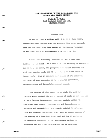 Development of the Zama Basin and Upper Keg River Reefs Page 1