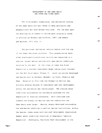 Development of the Zama Basin and Upper Keg River Reefs Page 2