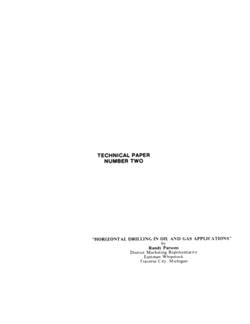 Horizontal Drilling in Oil and Gas Applications Page 1