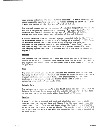 Test Study to Detect Subsurface Faults in Southwestern Ontario Using Remotely Sensed Data Page 2