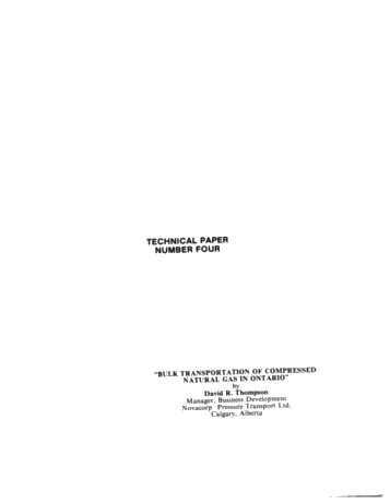 Bulk Transportation of Compressed Natural Gas in Ontario Page 1