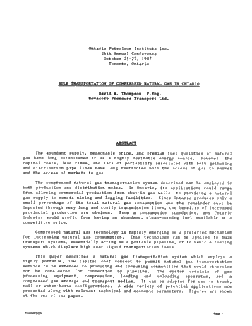 Bulk Transportation of Compressed Natural Gas in Ontario Page 1