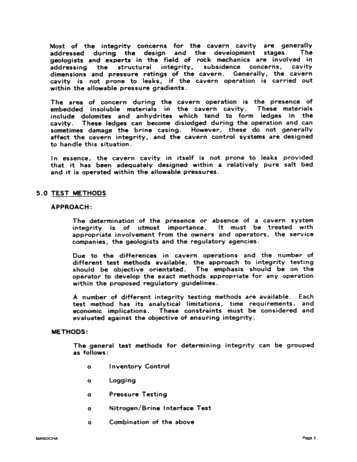 Integrity Testing of Hydrocarbon Storage Caverns: A User's Perspective Page 5