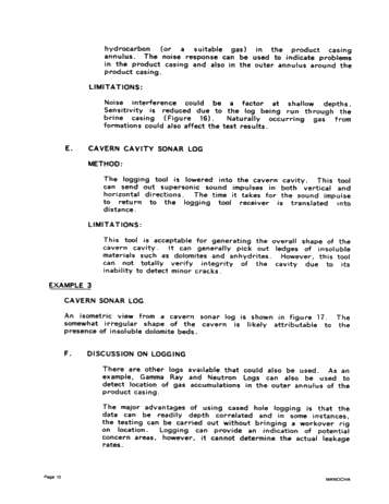 Integrity Testing of Hydrocarbon Storage Caverns: A User's Perspective Page 10