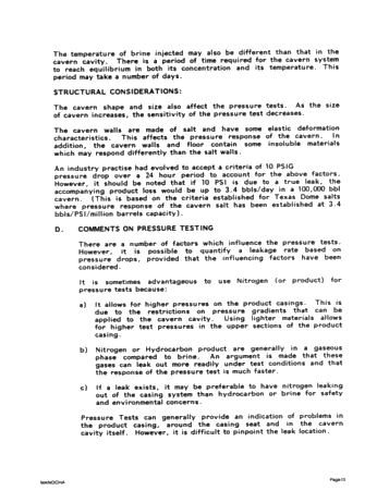 Integrity Testing of Hydrocarbon Storage Caverns: A User's Perspective Page 13