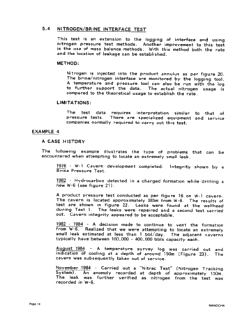 Integrity Testing of Hydrocarbon Storage Caverns: A User's Perspective Page 14