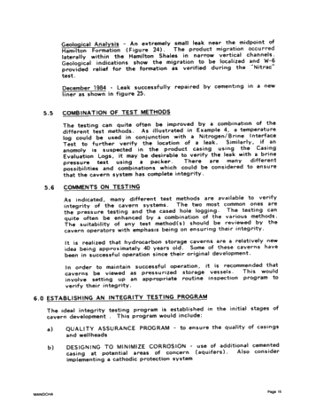 Integrity Testing of Hydrocarbon Storage Caverns: A User's Perspective Page 15
