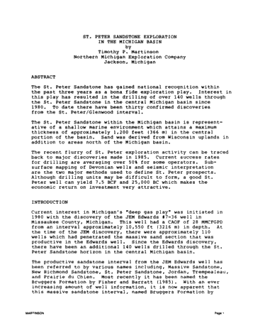 Exploring for Michigan's Prairie du Chien Deep Gas Reservoirs Page 1